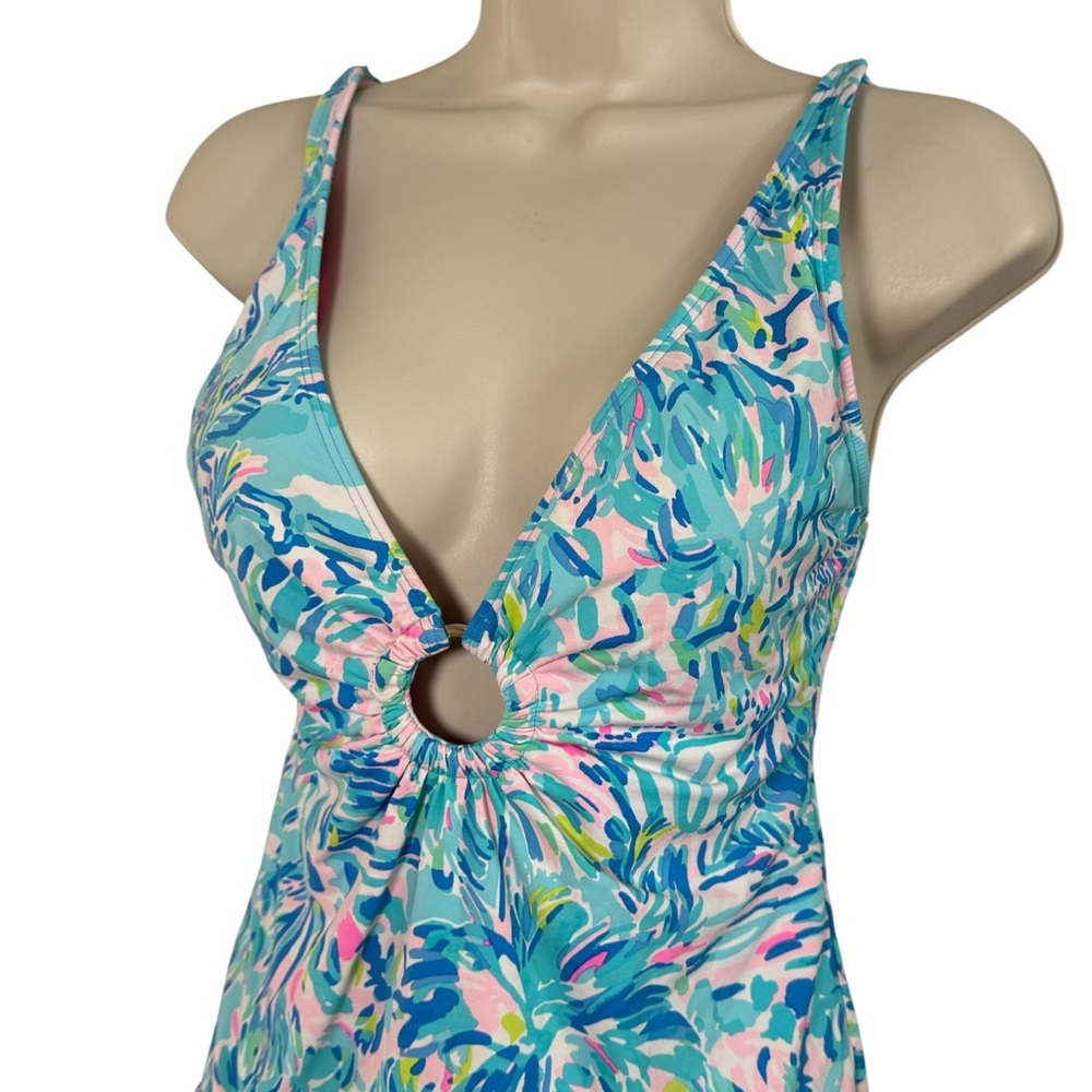Lilly Pulitzer Women's Brenta Tankini Cabana Cocktail‎ Blue Ibiza Swim Top Sz  6 - Picture 3 of 8